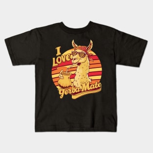 I Love Yerba Mate, Llama Kids T-Shirt